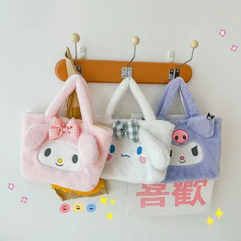 Pluszowe Torebka Hello Kitty dla Dziewczynki Sanrio Kawaii Figurka My Melody Cinnamoroll Kuromi Model, Torba Do Przechowywania, Duża Pojemna Torba Podróżna